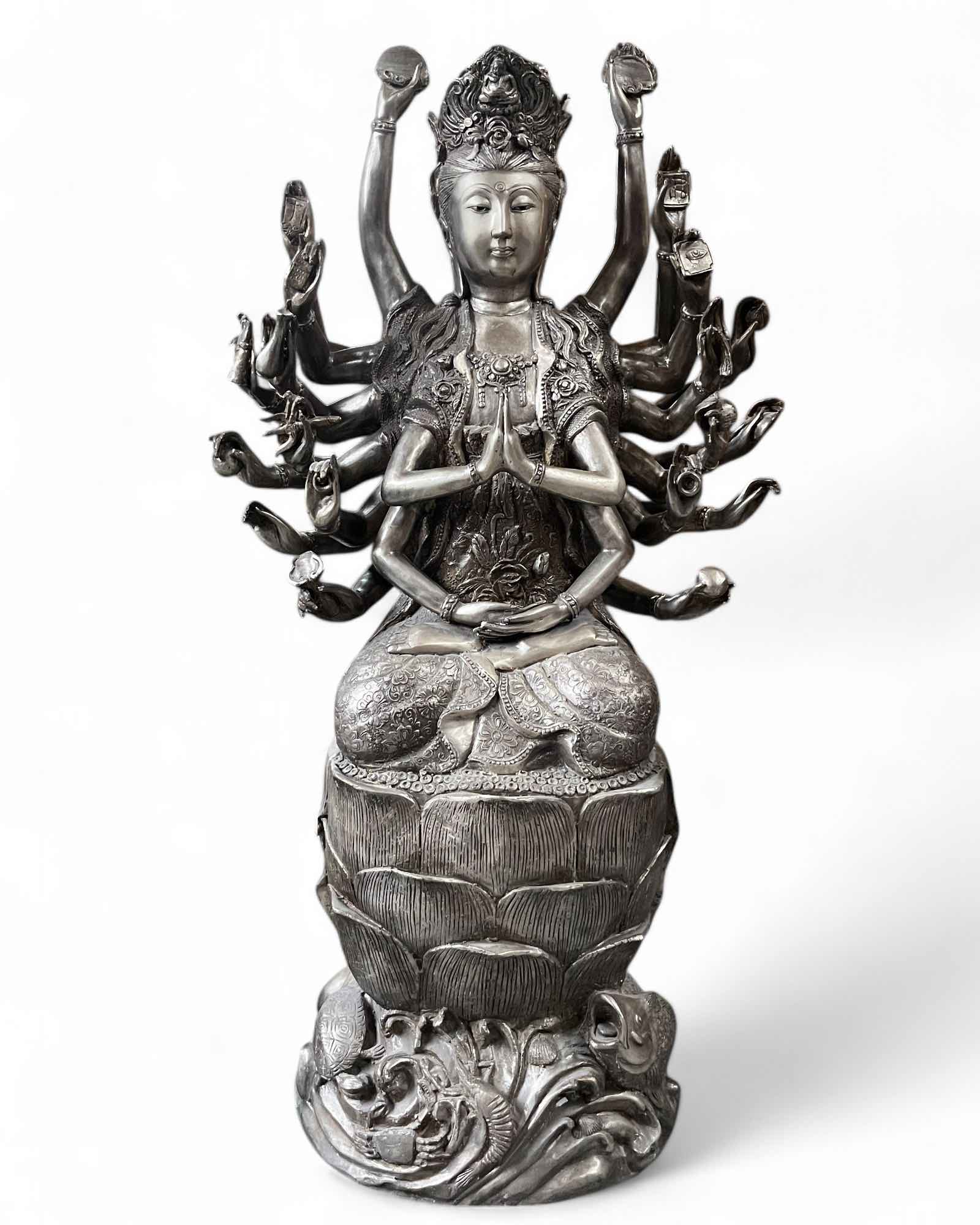 Guanyin Statue Bronze Bodhisattva Burma 116 cm