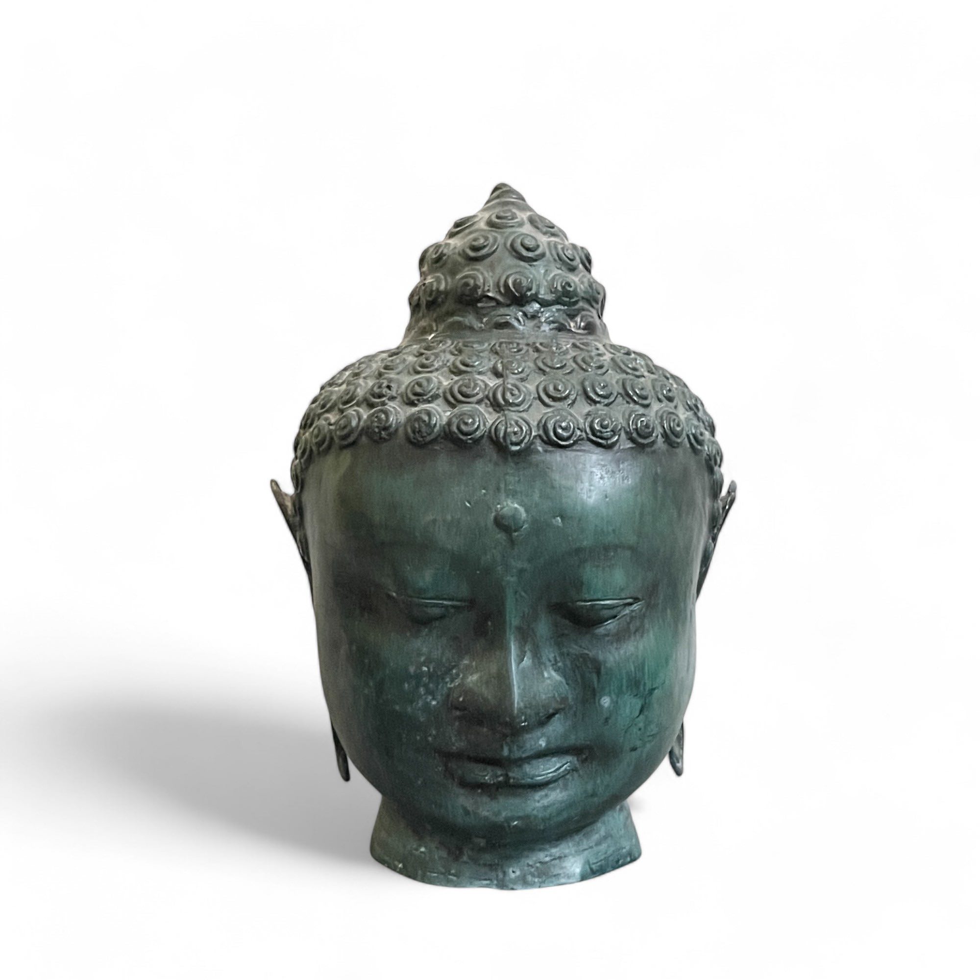 Buddha Kopf aus Burma Bronze Skulptur 26cm