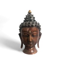 Buddha Kopf Bronze Figur Tibet, China 21,5cm