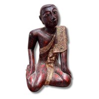 Mandalay Mönch Figur Sariputta aus Holz, 51cm
