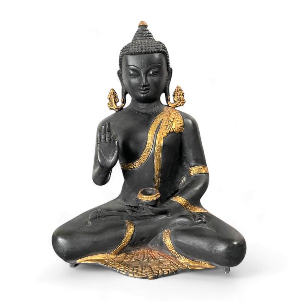 Buddha Bronze Figur mit lehrender Geste 33cm