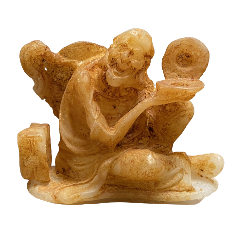 Hetian Jade Arhat Skulptur (8cm) Luohan Mönch Figur