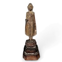 Alte Holz Buddha Figur Ayutthaya Thailand Skulptur