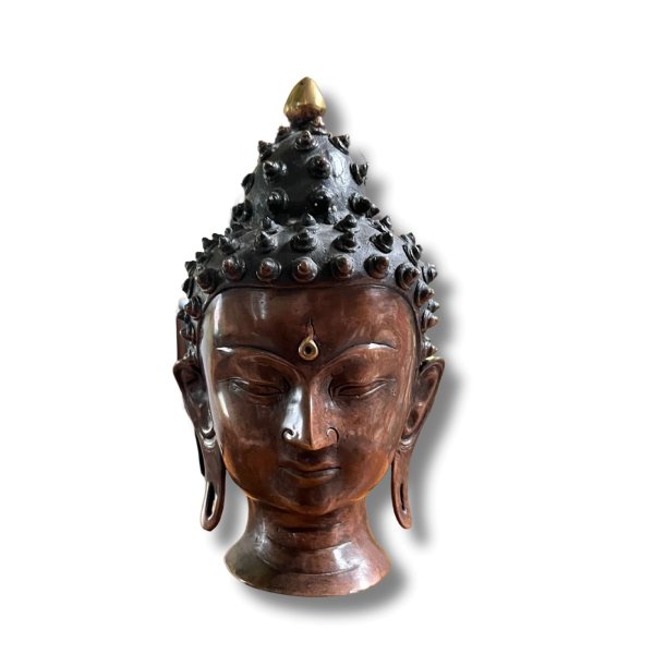 Buddha Kopf Bronze Figur Tibet, China 21,5cm