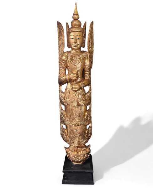 Thailändischer Tempelwächter Teppanom Holz Skulptur 175cm