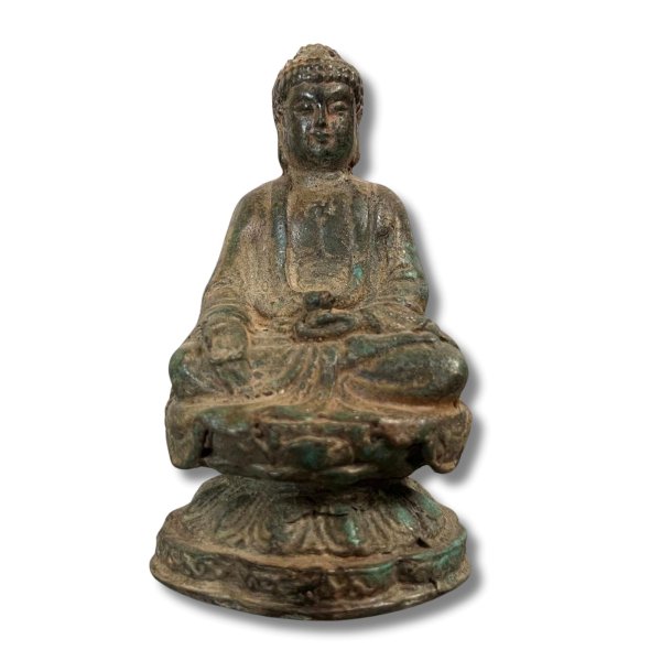 Buddha Figur Bronze Skulptur Geste d. Gebens