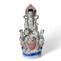 Buddha Figur Kwan-Yin aus Porzellan 36,5cm groß