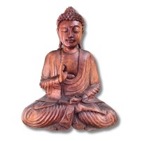 Holz Buddha Figur lehrende Geste