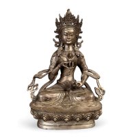 Vajrasattva Buddha Figur Bronze Tibet 21 cm groß