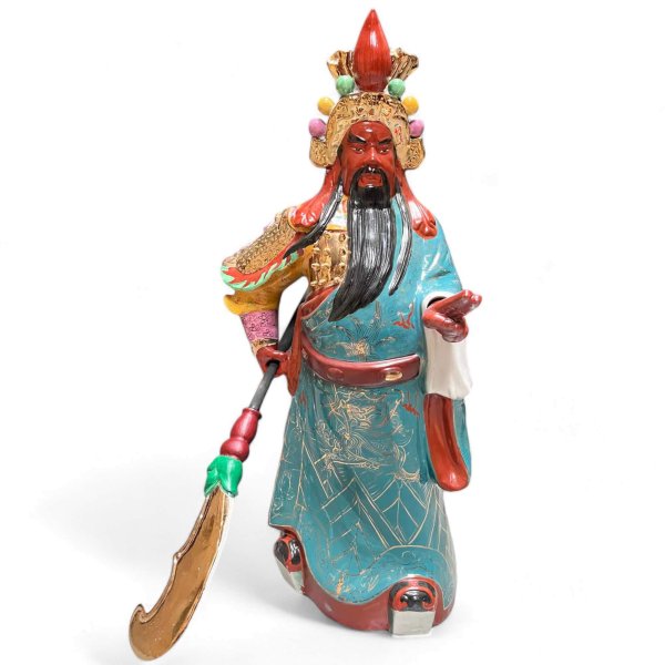 Guan Yu Krieger Statue China Porzellan - 99cm groß