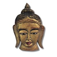 Buddha Kopf Maske Holz Skulptur Thailand