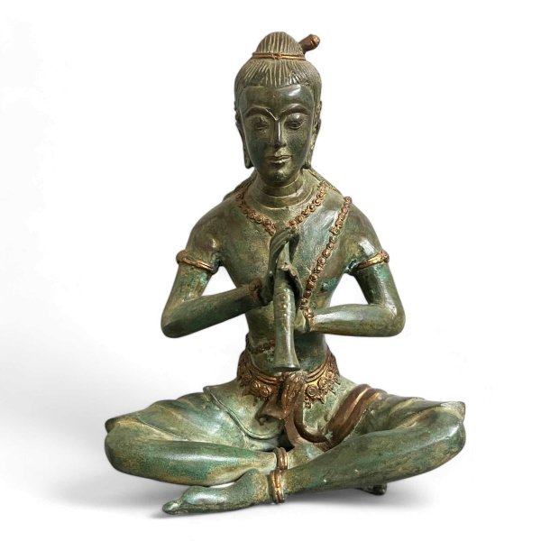 Thailändischer Prinz Bronze Figur alt, Phra Aphai Mani