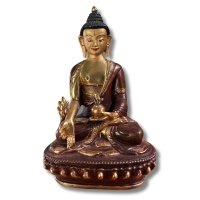 Medizin Buddha Figur Bronze vergoldet 15,5cm