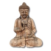 Holz Buddha Figur lehrende Geste 42cm groß