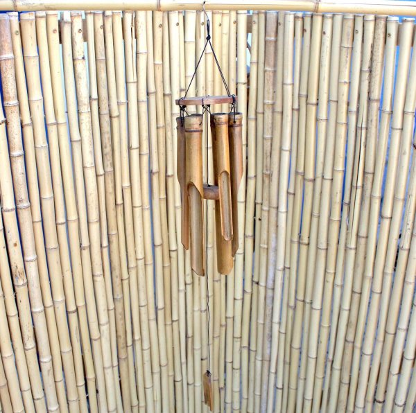 Kleines Bambus Windspiel Garten Bali Deko Holz Klangspiel Indonesien Asien Lifestyle