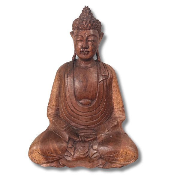 Meditation Buddha Figur aus Holz geschnitzt