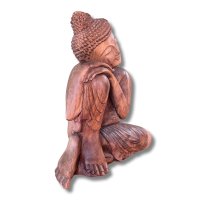 Buddha Figur Holz Statue Relax - 60cm groß
