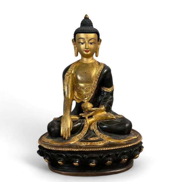 Buddha Figur Bronze Siddharta Gautama mit Vergoldung