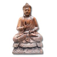 Holz Buddha Figur lehrende Geste 83cm groß