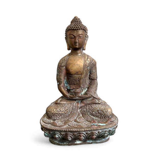 Buddha Figur Bronze Meditations Skulptur Tibet - Nepal