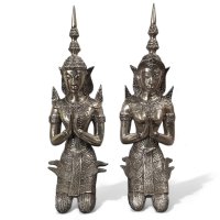 Tempelwächter Thailand Teppanom Bronze Figuren