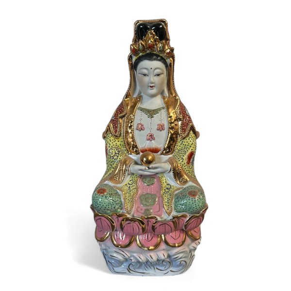 Buddha Figur Kwan-Yin aus Porzellan 40cm groß