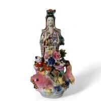 Buddha Figur Kwan-Yin aus Porzellan 44cm groß