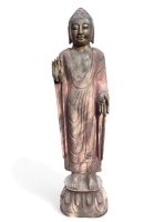 Garten Buddha Statue stehende Skulptur Schutz Geste 120 cm groß