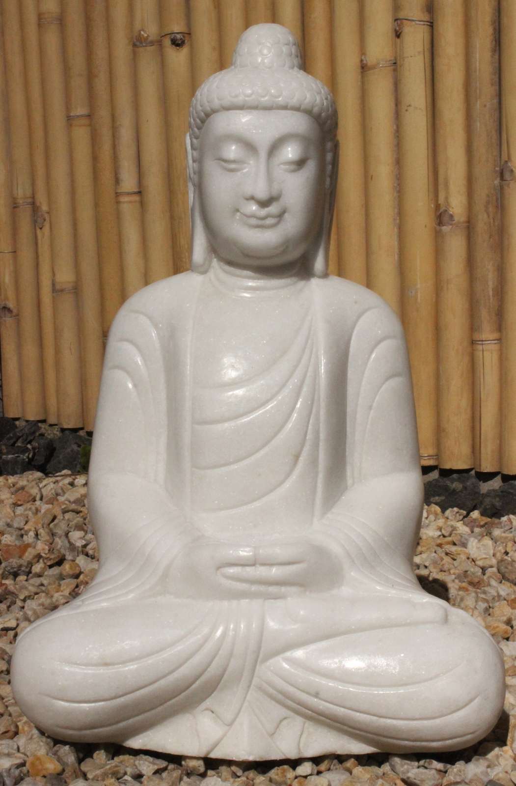 Garten Buddha Statue Marmor Stein Figur 62cm Tibet Amitabha