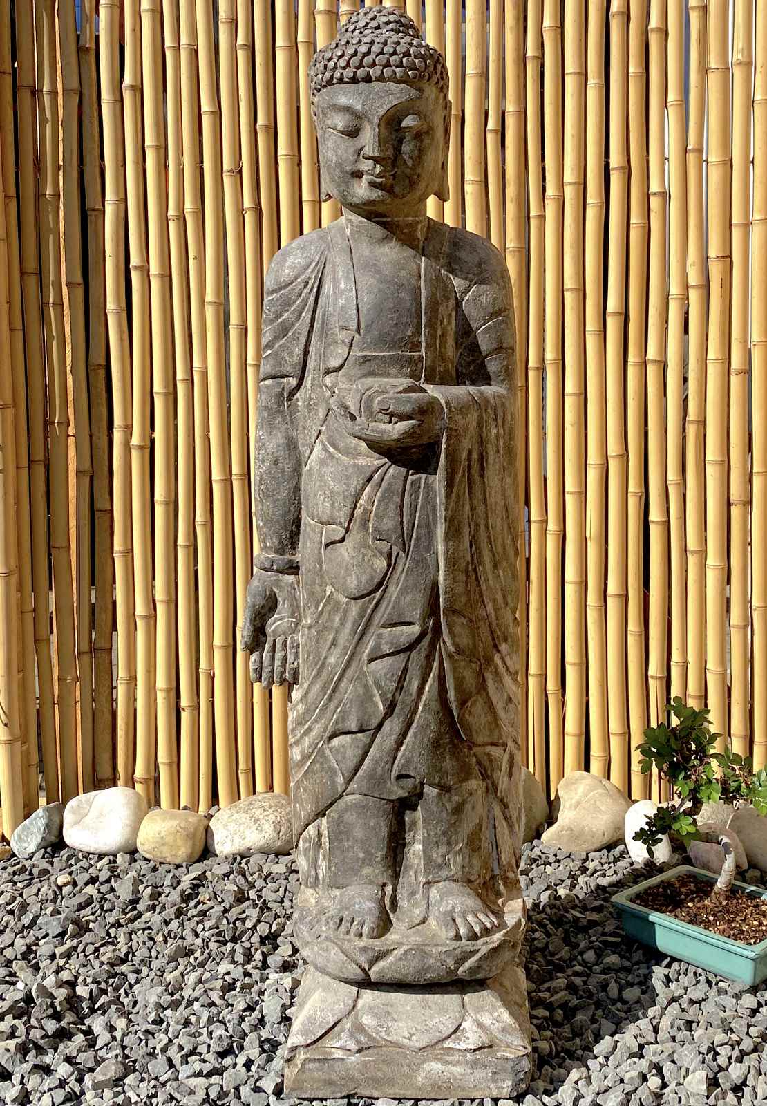 Tempel Buddha Statue China Garten Skulptur 100cm groß alte