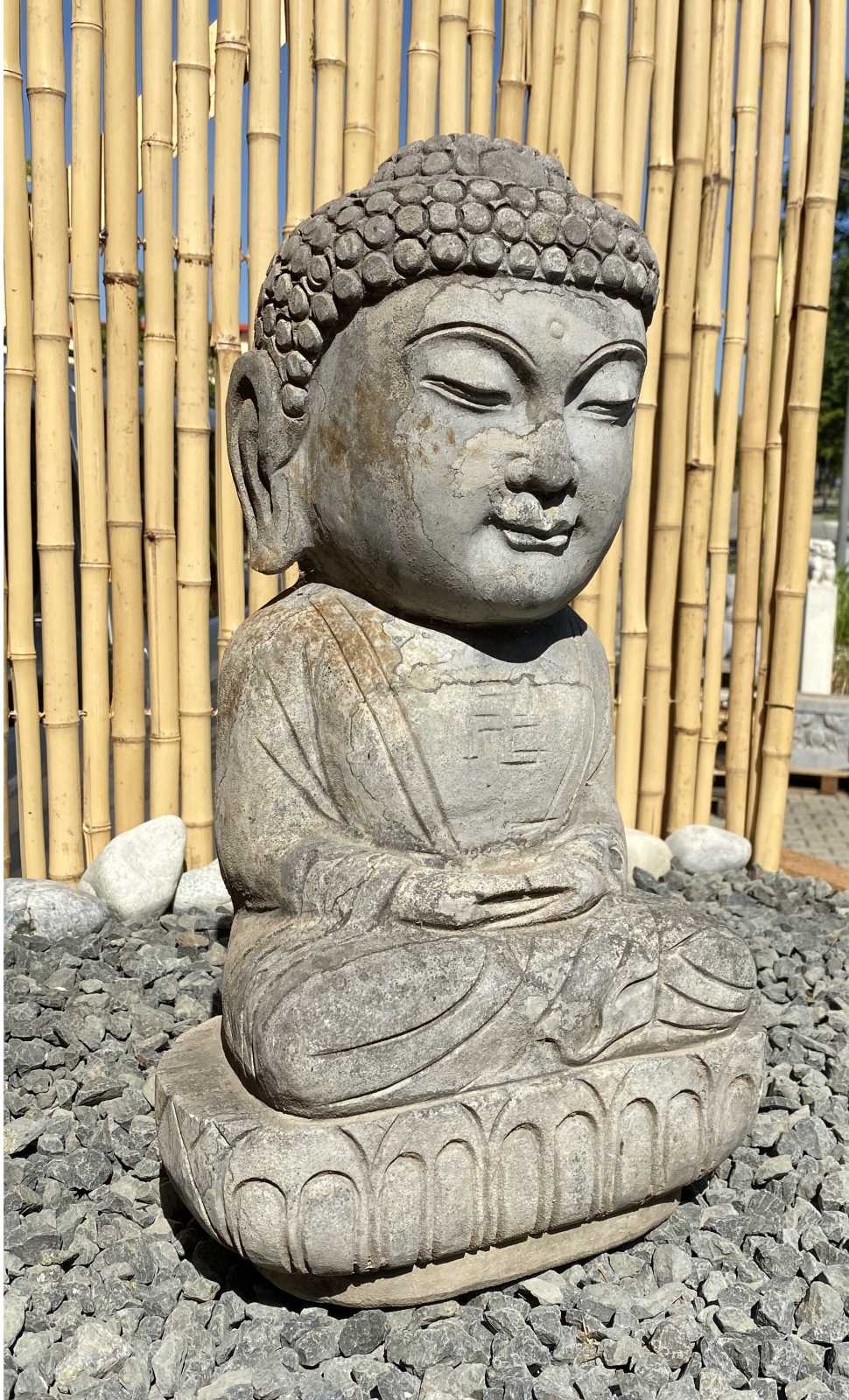 Amitabha Buddha Figur 50cm China Garten Naturstein Statue