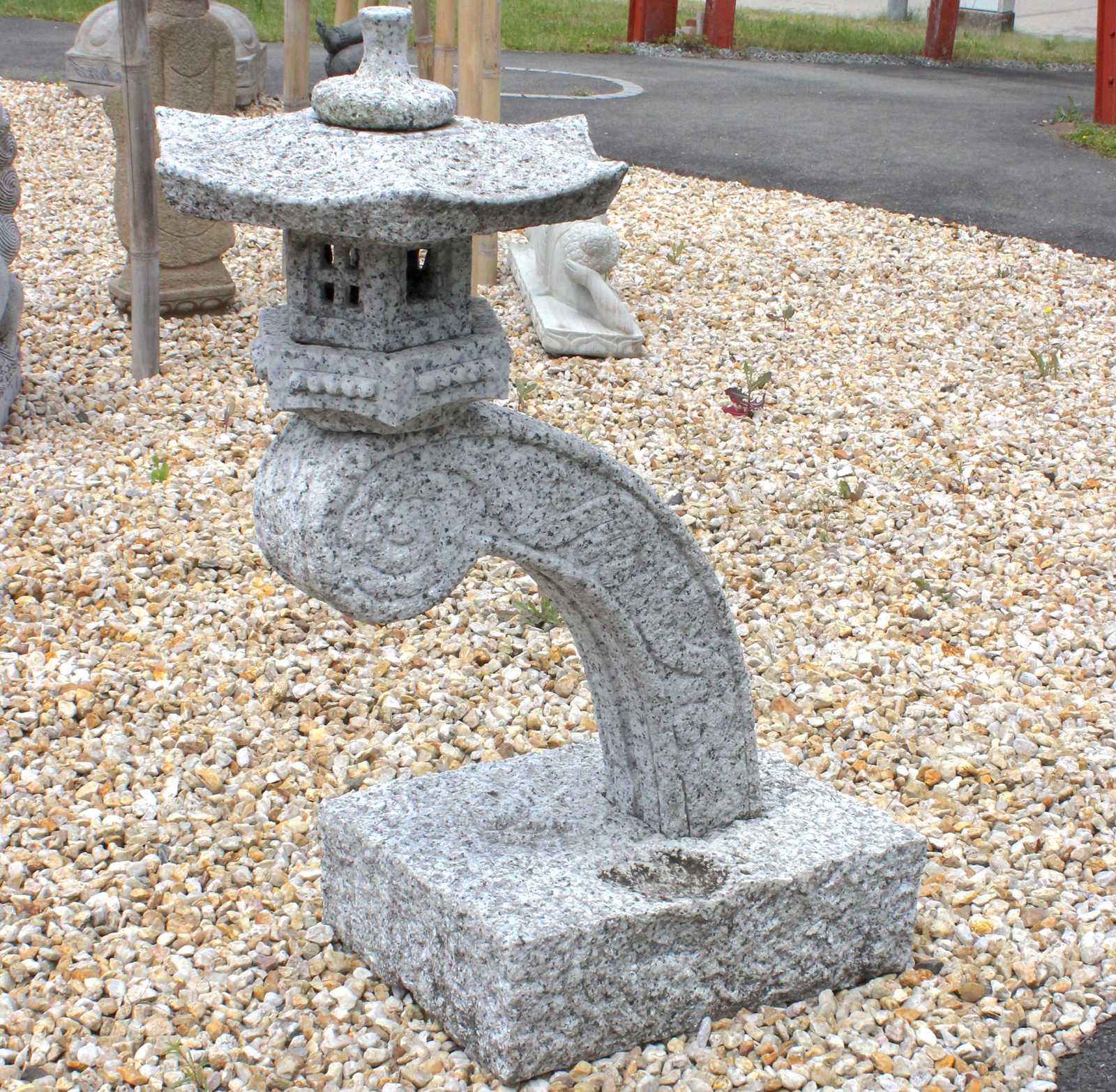 Chinesische Garten Steinlaterne (111cm) Granit Stein