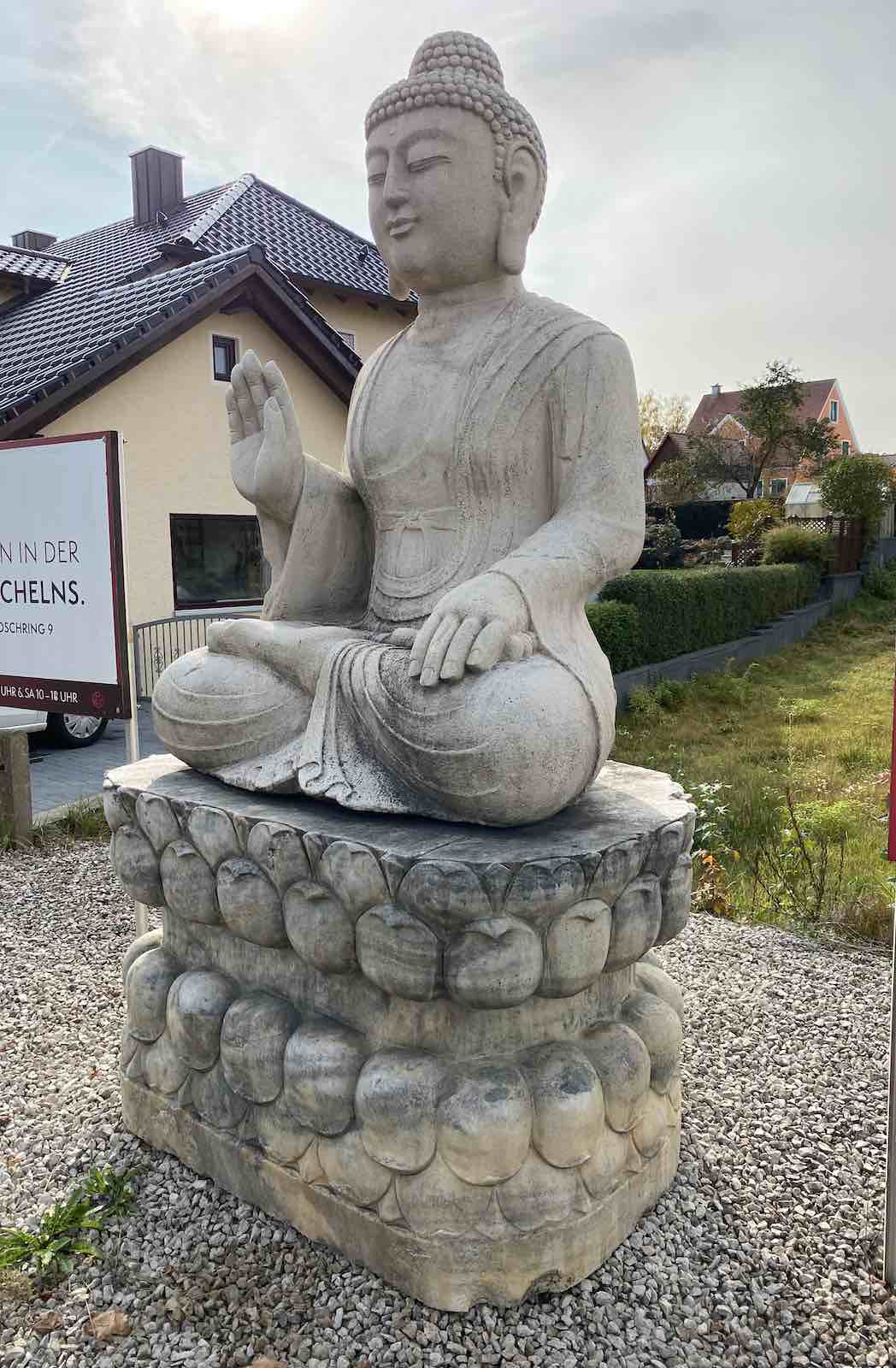 282cm großer Marmor Buddha Garten Statue Tibet Stein ...